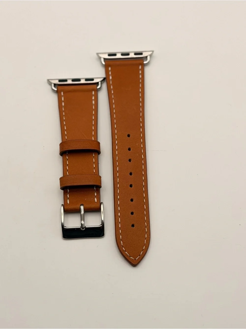 Apple Watch Leather Band, 42/44/46, New, Brown/stainless Steel